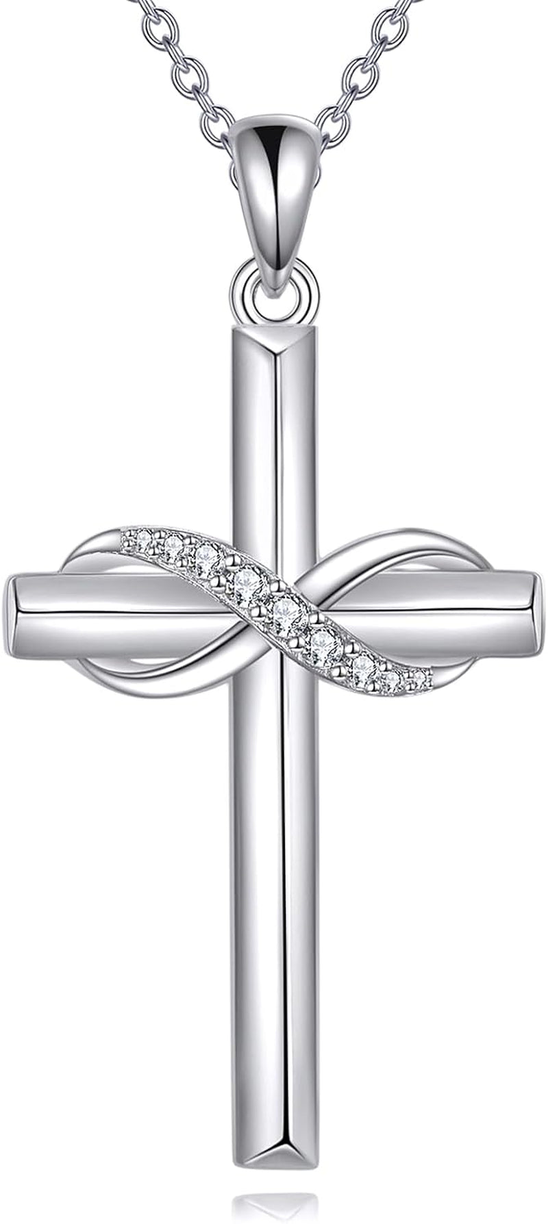 Cross Necklace for Women Sterling Silver Cross Pendant Necklace Religious Jewelry Christian Gifts