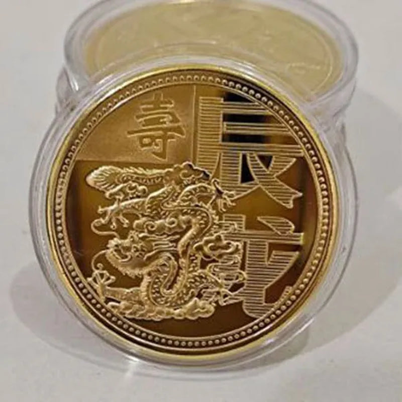 New Collection of Chinese Zodiac Commemorative Gold Coins Year of the Tiger Commemorative Coins Engraved Collection Craft Gifts