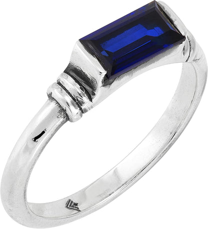 'Mediterranean Blue' Sterling Silver Lab-Created Sapphire Ring