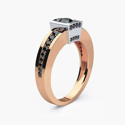 Exquisite Fashion Women'S Jewelry Ladies Black Zircon Ring Bride Princess Engagement Wedding Jewelry Mother'S Day Gift Size US5-11