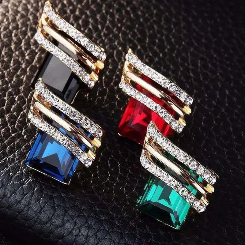 Fashion Temperament Women's Cubic Zirconia Earrings Large Red Zircon Stud Earring Engagement Wedding Earrings Birthday Party Anniversary Gift Jewelry