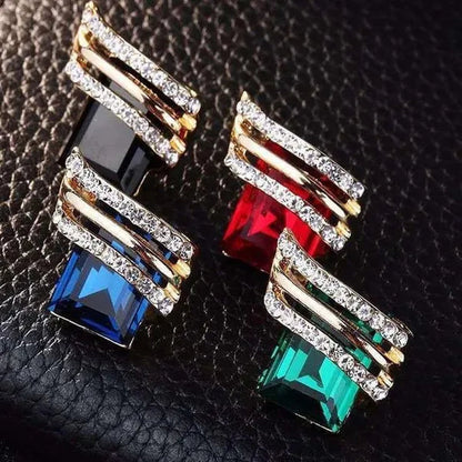 Fashion Temperament Women's Cubic Zirconia Earrings Large Red Zircon Stud Earring Engagement Wedding Earrings Birthday Party Anniversary Gift Jewelry