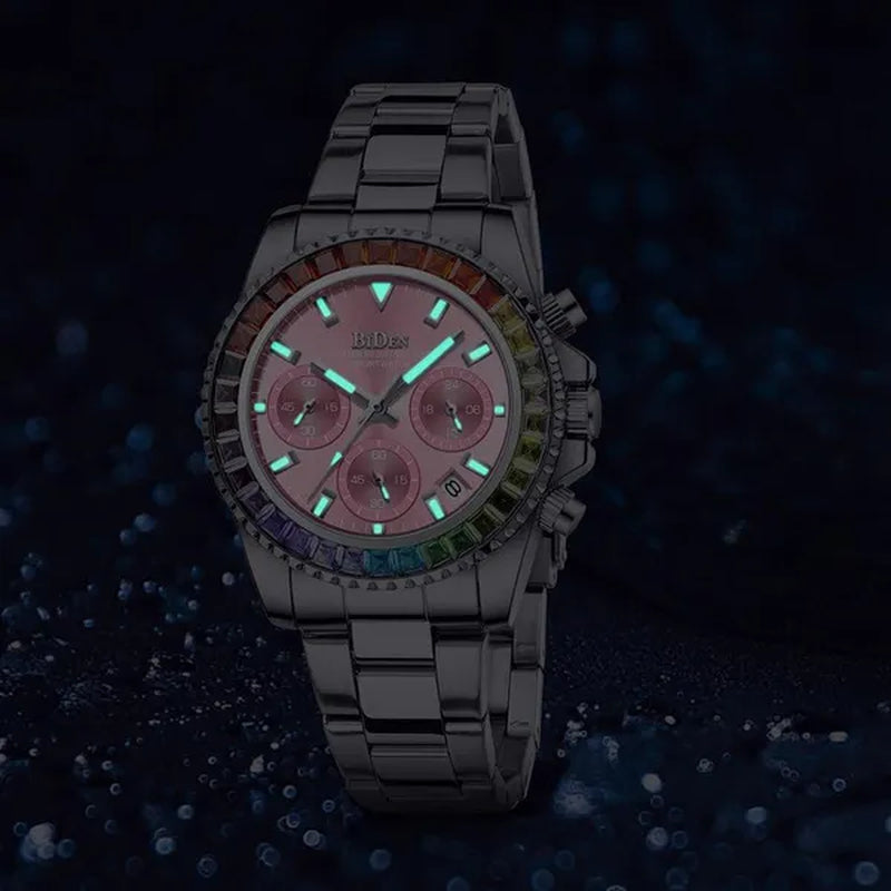Women Rhinestone Watch Fashion Bling Casual Ladies Watch Female Quartz Rose Gold Watch Crystal Diamond Bracelet Watches For Women Montre Femme Relojes Damen Uhren Orologi Donna