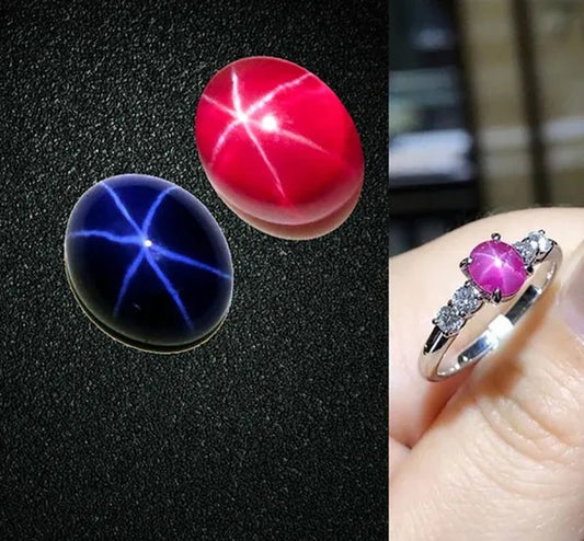 9X11Mm NATURAL RUBY STAR SAPPHIRE 1 BUDS OVAL CABOCHON RING SIZE LOOSE GEMSTONE
