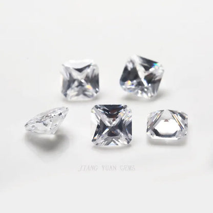 White Sapphire 6x6mm 1.72ct Cushion Faceted Cut Shape AAAAA VVS Loose Gemstone
