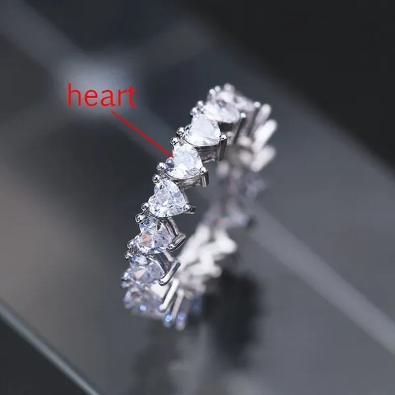 For Beauties! 1PC  Pave Setting Square Heart Oval T-Shape Simulated Diamond CZ Eternity Band Engagement Wedding Stone Rings