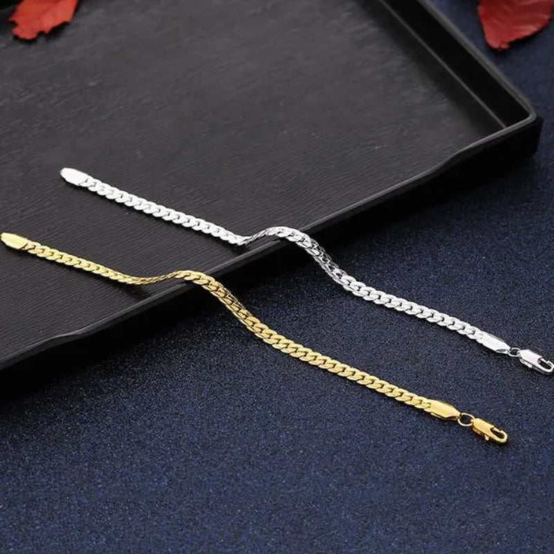 8/16/18/20/24inch 18K Gold/925 Sterling Silver Luxury Brand Design Noble Necklace Chain for Woman Men Fashion Wedding Engagement Jewelry