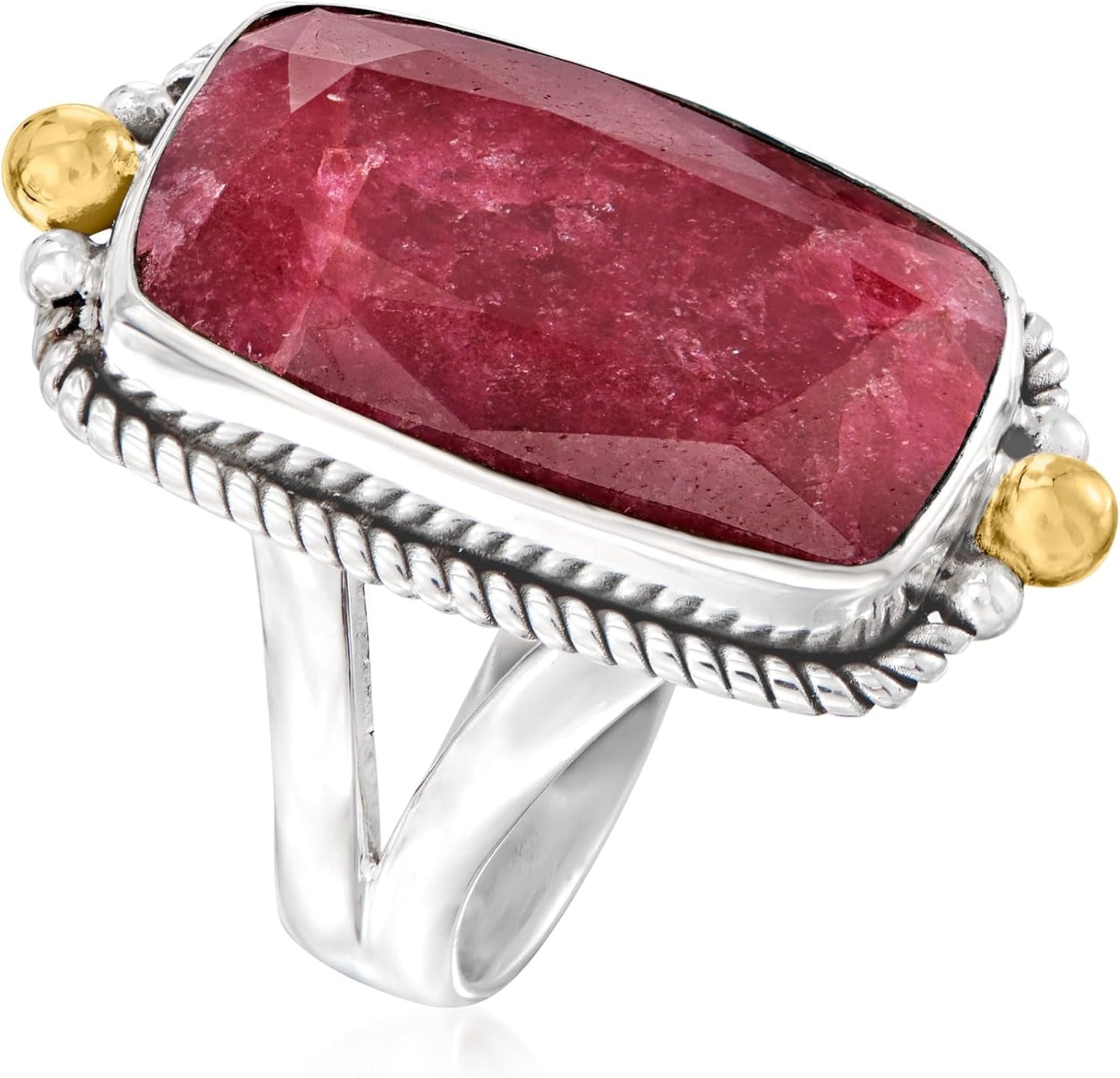9.50 Carat Ruby Ring in Sterling Silver with 18Kt Gold over Sterling