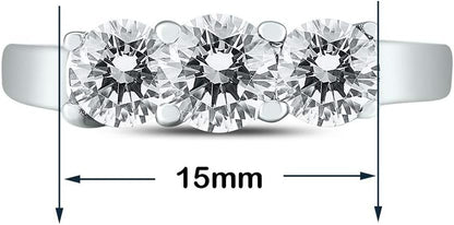 AGS Certified 2 Carat TW Three Stone Diamond Ring in 14K White Gold