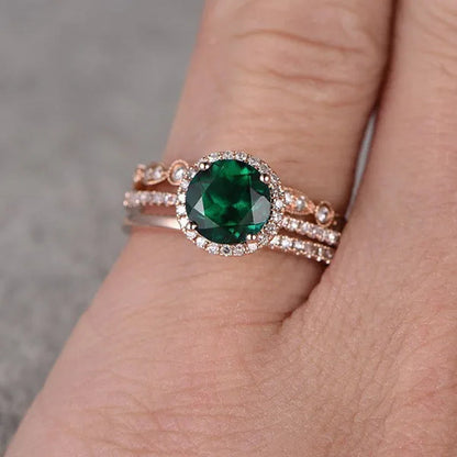3 Piece Set Jewelry Wedding Marriage Engagement Couple Ring Set Valentine's Day Gift