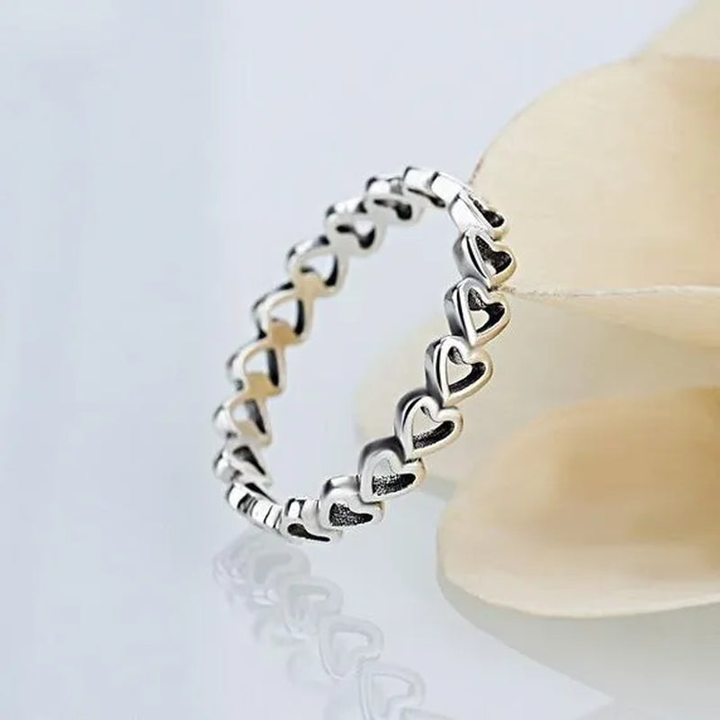 New Heart Shaped Jewelry Hollow Thumb Women Men Gift Jewelry Finger Silver Jewelry 925 Silver Rings