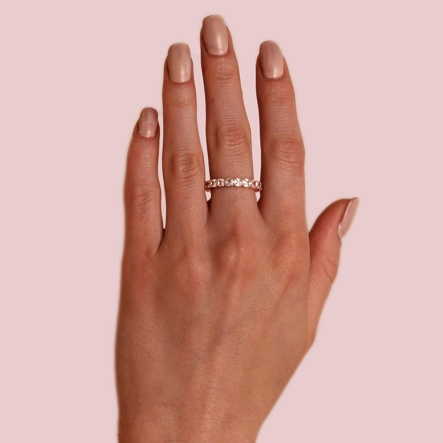 14K Gold Plated Rings with Cubic Zirconia Love - 4Mm Stackable for Women - Gold Rings