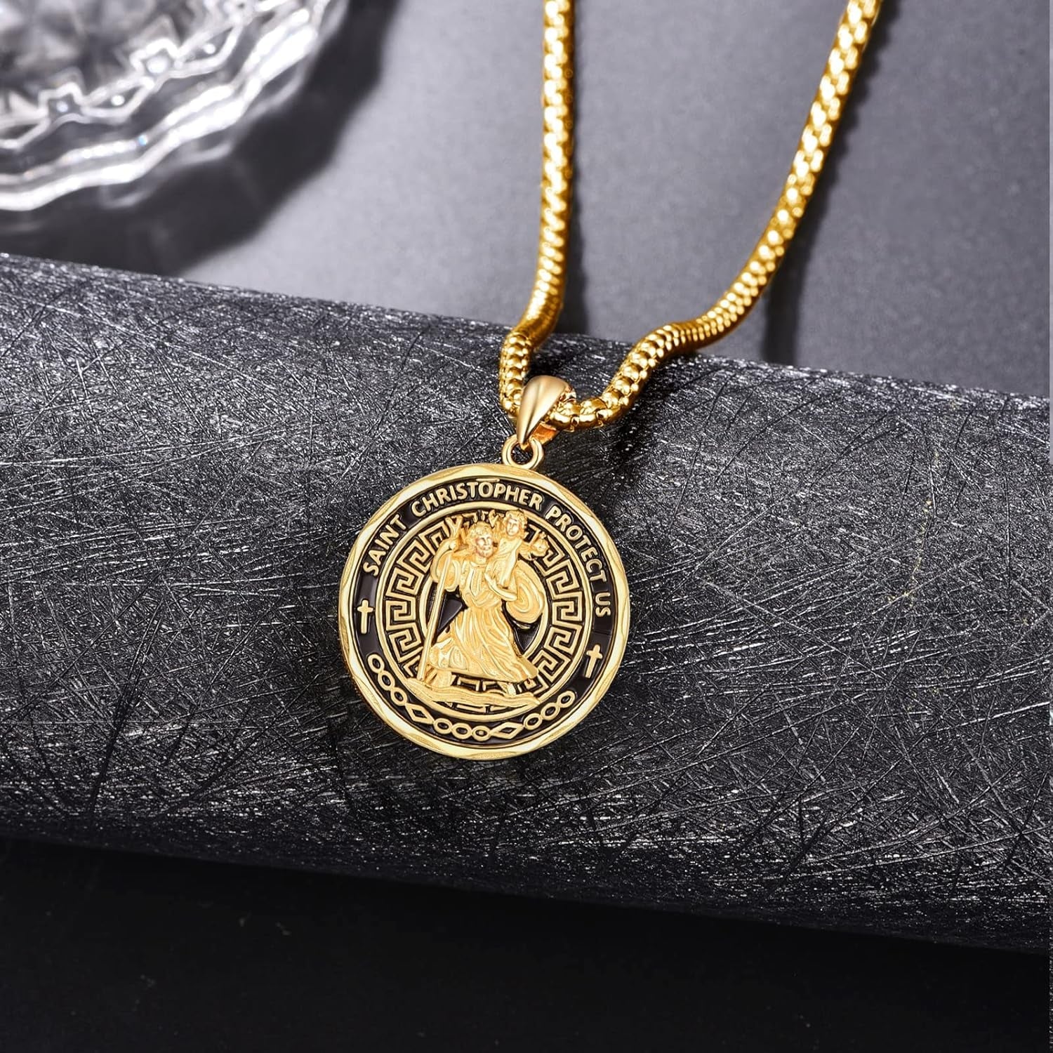 St Michael/St Christopher Necklace S925 Sterling Silver Archangle Saint Michael Protect US Pendant Jewelry Graduation Gifts for Women Men