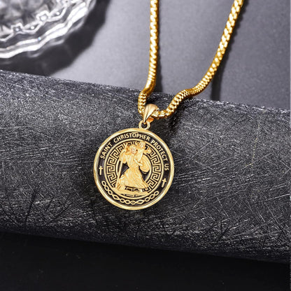 St Michael/St Christopher Necklace S925 Sterling Silver Archangle Saint Michael Protect US Pendant Jewelry Graduation Gifts for Women Men
