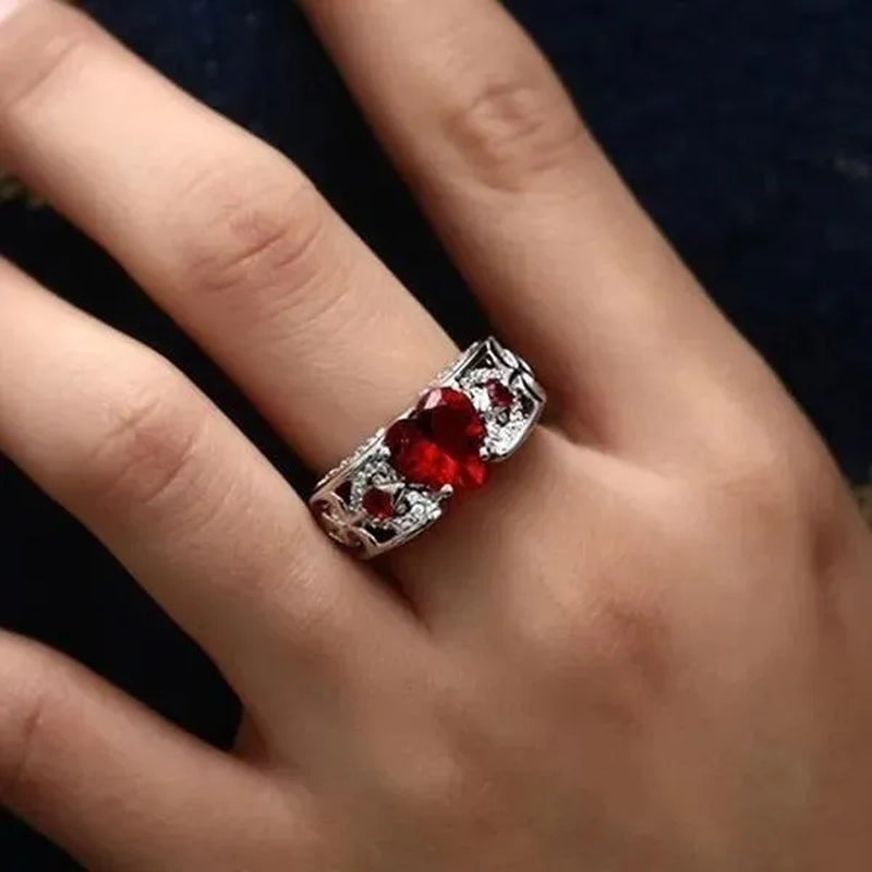 Exquisite Women's Fashion Zircon Silver Ring Anniversary Gift Engagement Bridal Wedding Jewelry Rings for Women Size 5-11