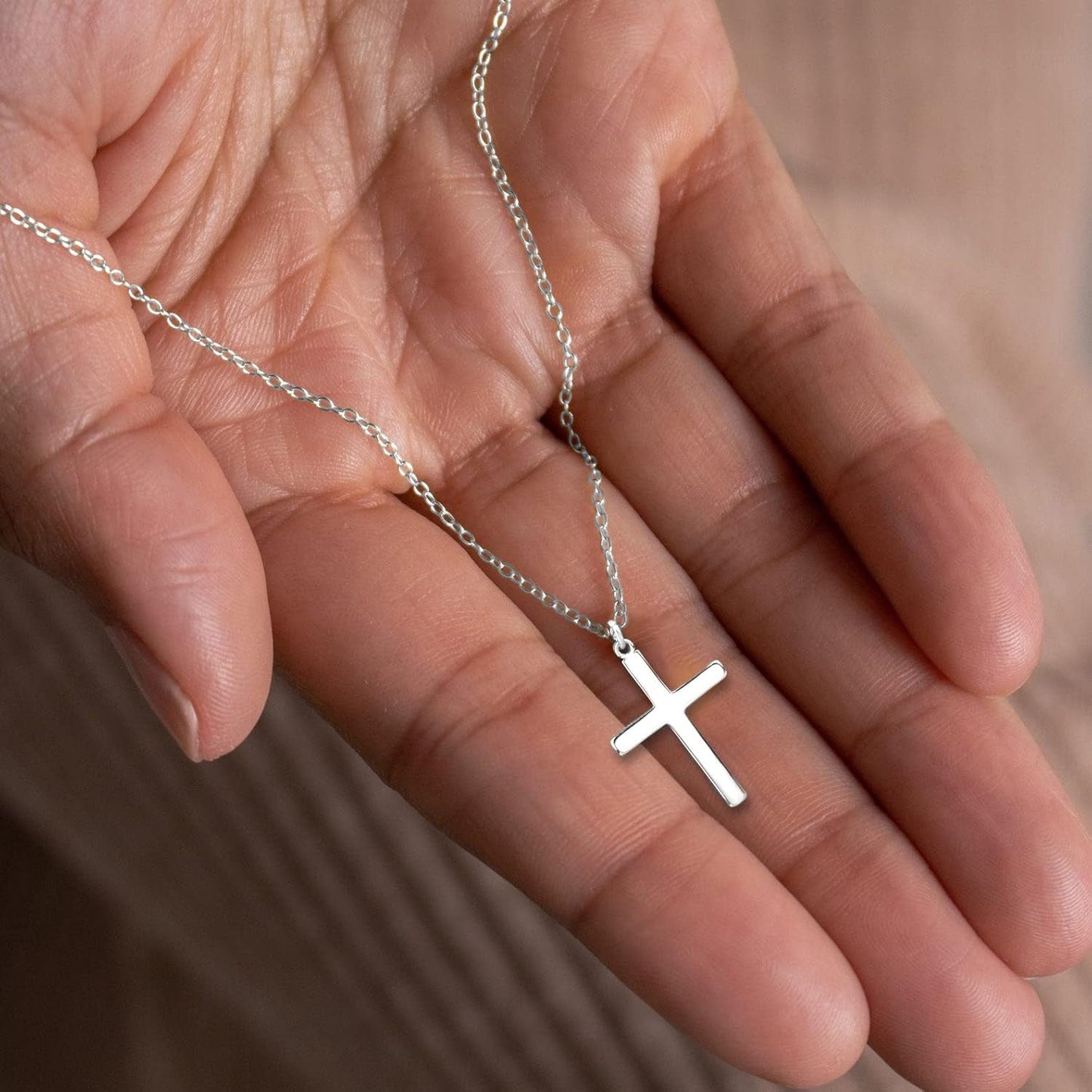 Cross Necklace for Women - Dainty 925 Sterling Silver/Gold Plated Layered Cross Pendant Simple Small Necklaces for Women Trendy Jewelry Gifts