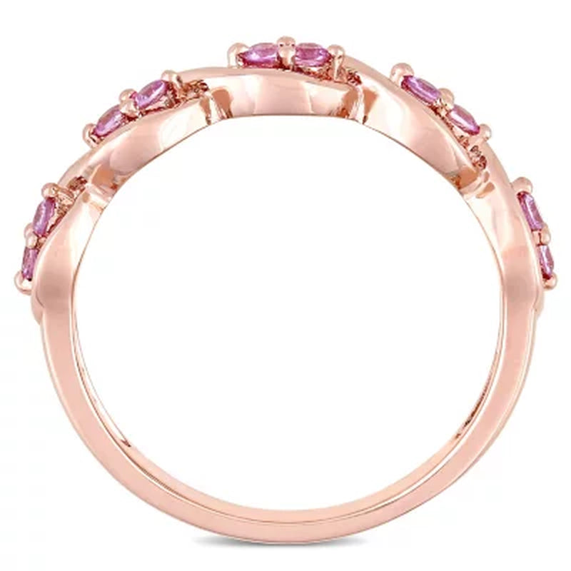 Pink Sapphire Infinity Design Ring in 14K Rose Gold