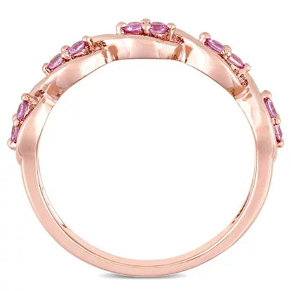 Pink Sapphire Infinity Design Ring in 14K Rose Gold
