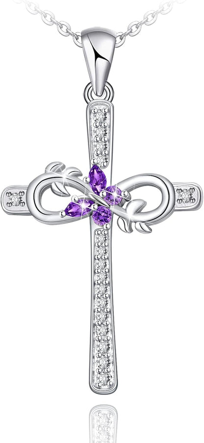 Cross Necklace for Women 925 Sterling Silver Jewelry Pendant Necklace for Mom Wife Gift for Mother'S Day or Birthday