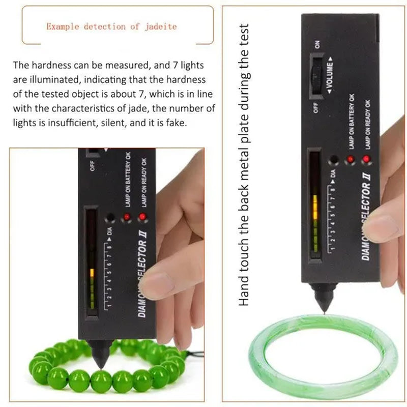 1PC LED Diamond Indicator Test Pen Diamond Tester Gemstone Gem Selector Jewelry Watcher Tool (Without Battery)