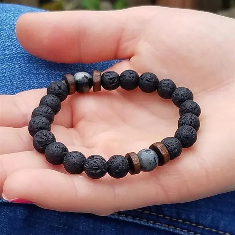 Luxury Fashion Men's Creative Bead Bracelet Handwoven Adjustable Natural Stone Bead Bracelet Hip Hop Bracelet Men's Jewelry Party Anniversary Gift Christmas Gift Jewelry