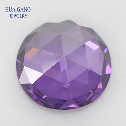Round Shape Purple Rose Cut CZ Stone Flat Bottom Cubic Zirconia Brilliant Cut AAAAA Loose Gems 8Mm Wholesale Jewelry Stones