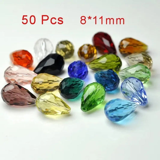 Multi-Color Top Quality Crystal Tear Drop Shape Beads Crystal Glass Beads Loose Spacer round Beads for Jewelry Making