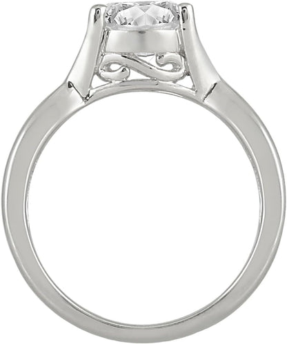 AGS Certified 1 Carat Diamond Solitaire Ring in 14K White Gold (I-J Color, I2-I3 Clarity)