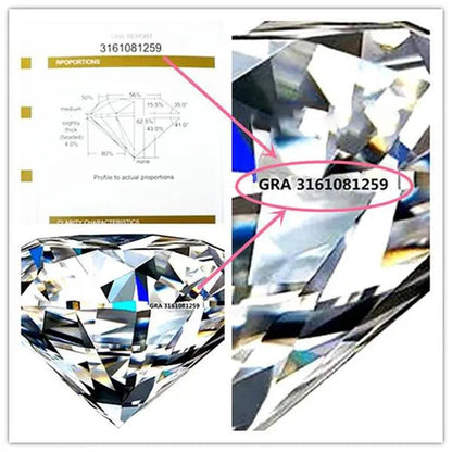 Round Brilliant Cut 1.0ct Carat 6.5mm E F Color Moissanites Loose Stone  Ring Jewelry Bracelet Material High Quality