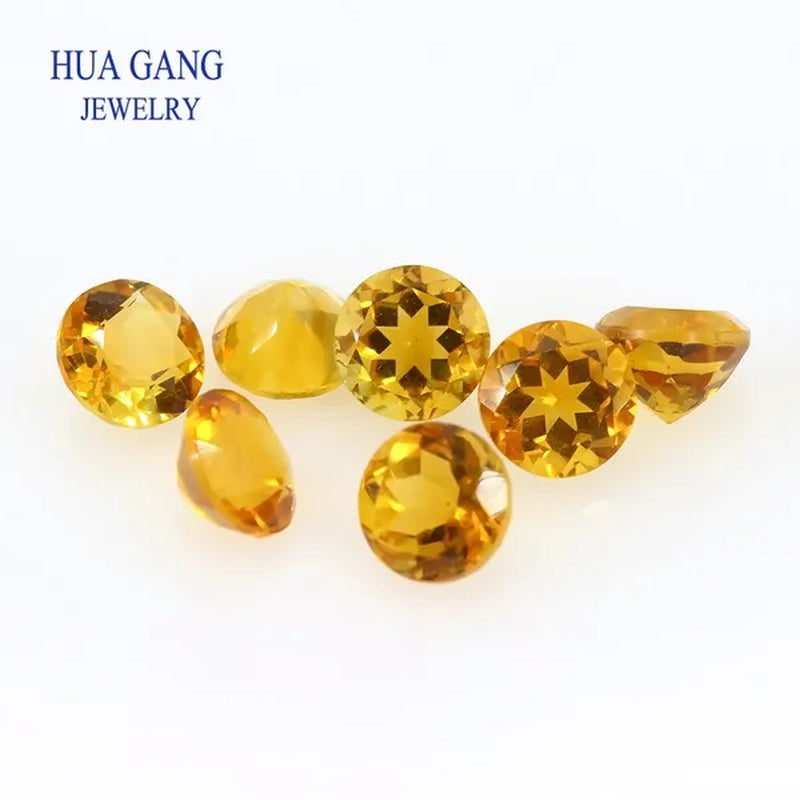 Dark Color Citrine Natural Loose Gemstone Round Shape Facetted Cut Size 1.0~6mm For DIY Jewelry Making