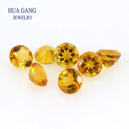 Dark Color Citrine Natural Loose Gemstone Round Shape Facetted Cut Size 1.0~6mm For DIY Jewelry Making