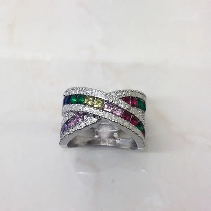 plated Silver Engagement Jewelry Tanzanite Ruby Genuine stone Promise Ring