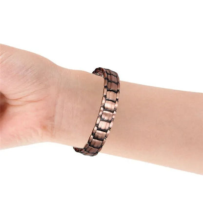 Red Copper Double Strong Magnetic Therapy Bracelet for Arthritis Pain Relief Health Care Energy Magnetic Male Gift