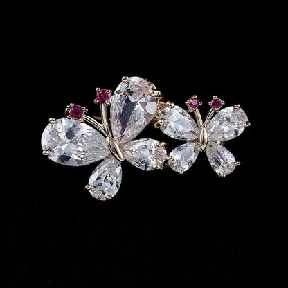 7 colors New Rhinestone Brooches for Women Butterfly Brooch Wedding Fashion Jewelry Gift Women Cute Zinc Crystal Butterfly Enamel Pin Accessories Arrow