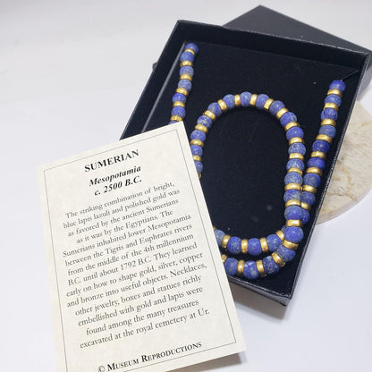 Lapis Lazuli Sumerian Necklace - 16"