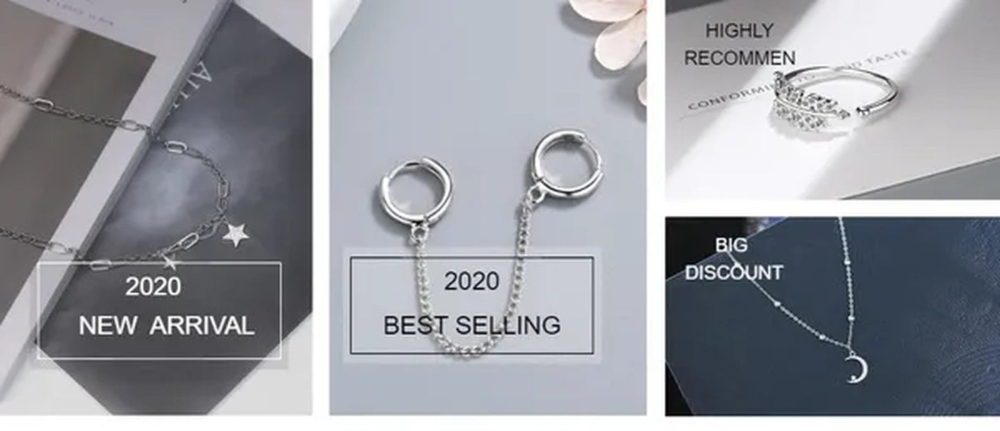 925 Sterling Silver Colorful Moonstone Clavicle Chain Necklace Silver Moon Zircon Tassel Necklace Jewelry For Women