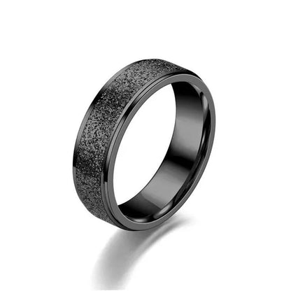 1Pcs Rose Gold Stainless Steel Frosted Curved Ring Simple Geometric Type Ring Wide 4mm/6mm