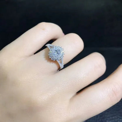 Unique Personality Design Crystal Diamond Ring 925 Sterling Silver Plated White Sapphire Gemstone Jewelry Engagement Ring