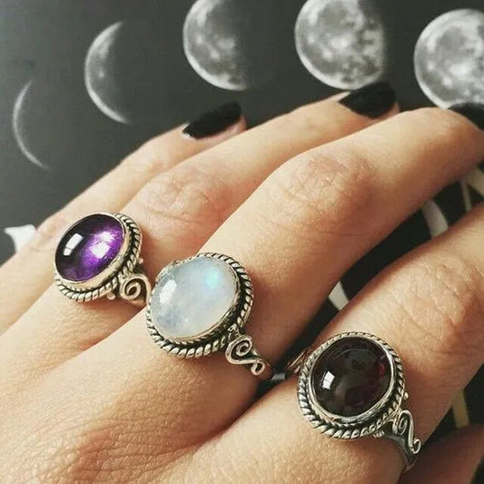 Vintage Amazing Natural Moonstone Ring Anniversary Gift Princess Engagement Bridal Wedding Valentine'S Day Commitment Ring Jewelry Size 4-12 Aneis Femininos