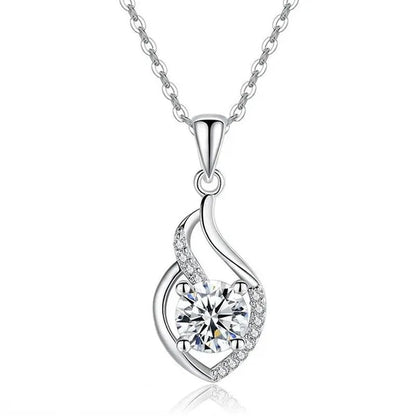 Exquisite Zircon Pendant Necklace for Women Bridal Wedding Jewelry Fashion Clavicle Necklace