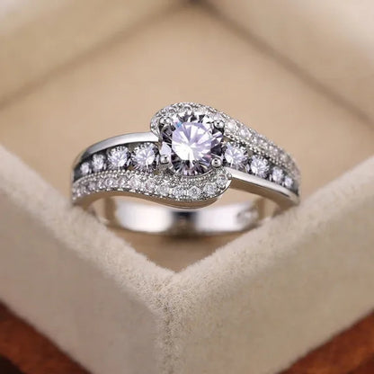 Special-interest blue Stone Women Wedding Ring Dazzling Zircon Delicate Gift Top Quality Female Classic Jewelry（Size:5-11)