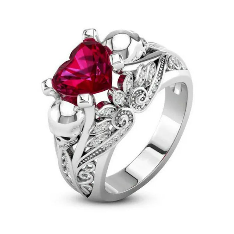 Exquisite Women's 925 Silver Plated Skull Ring Blue Crystal Punk Jewelry Gift Size 6-10 Arrow