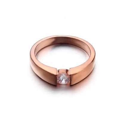 Mens Ring Classic Zircon Rings Bride Wedding Rings Rose Gold Colour Rings Silver Plated Rings Party Gift Rings for Men  Finger Jewelry
