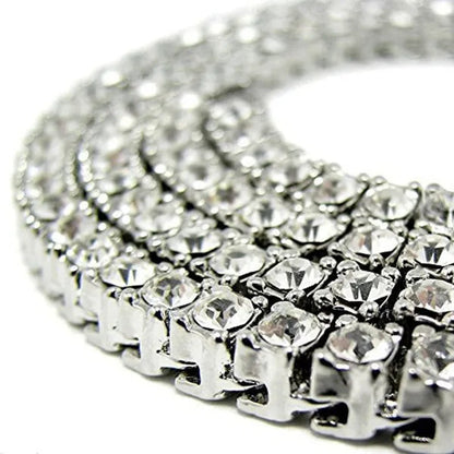Gold Silver Clear Cz Stones Iced Out Men 1 Row 24inch 30inch Chain Hip Hop Necklace