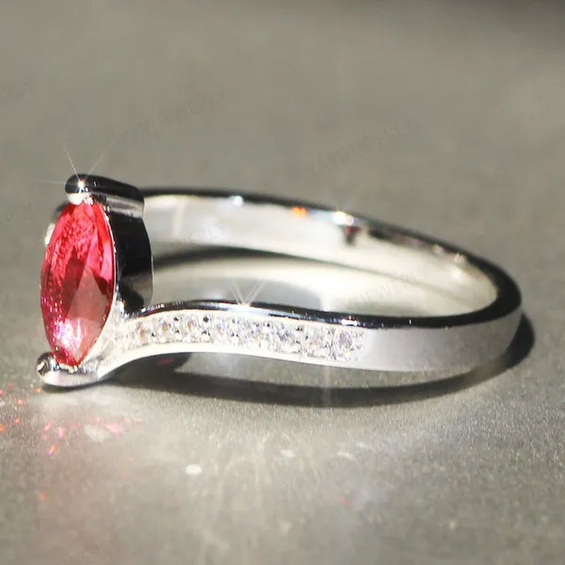 Eye Silver Anniversary Statement Multilayer Crown Eye Ring Natural Gemstones Ruby Ring Wedding Bride Engagement Band Charm Party Ring Jewelry