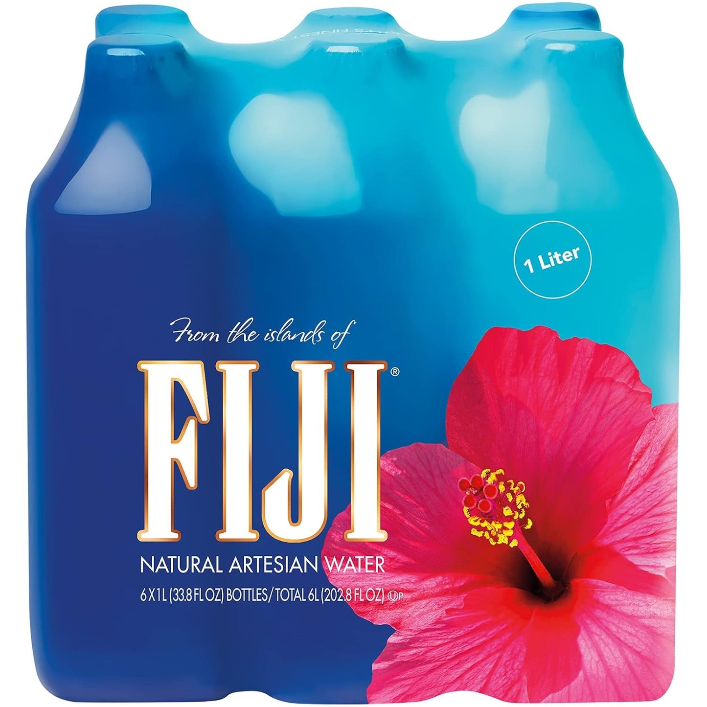 Natural Artesian Bottled Water 1 Liter / 33.8 Fl Ounce (Pack of 6)