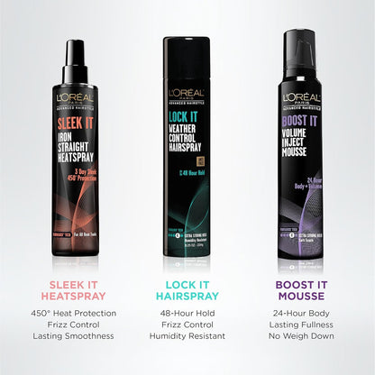L'Oréal Paris Advanced Hairstyle LOCK IT Weather Control Hairspray, 8.25 Oz. (Packaging May Vary)