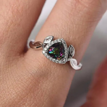 Fashion 925 Silver Triangle Cut Topaz Diamond Rings for Women Bridal Romantic Engagement Proposal Fine Jewelry