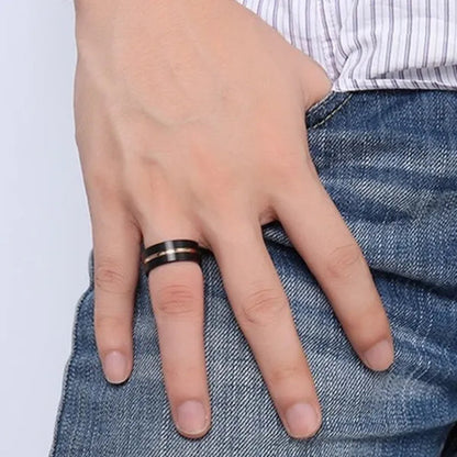 Mens Jewelry Black Rose Gold Elegant Brushed Tungsten Carbide Steel Classics Ring Wedding & Engagement Rings Band from Milkle Gift