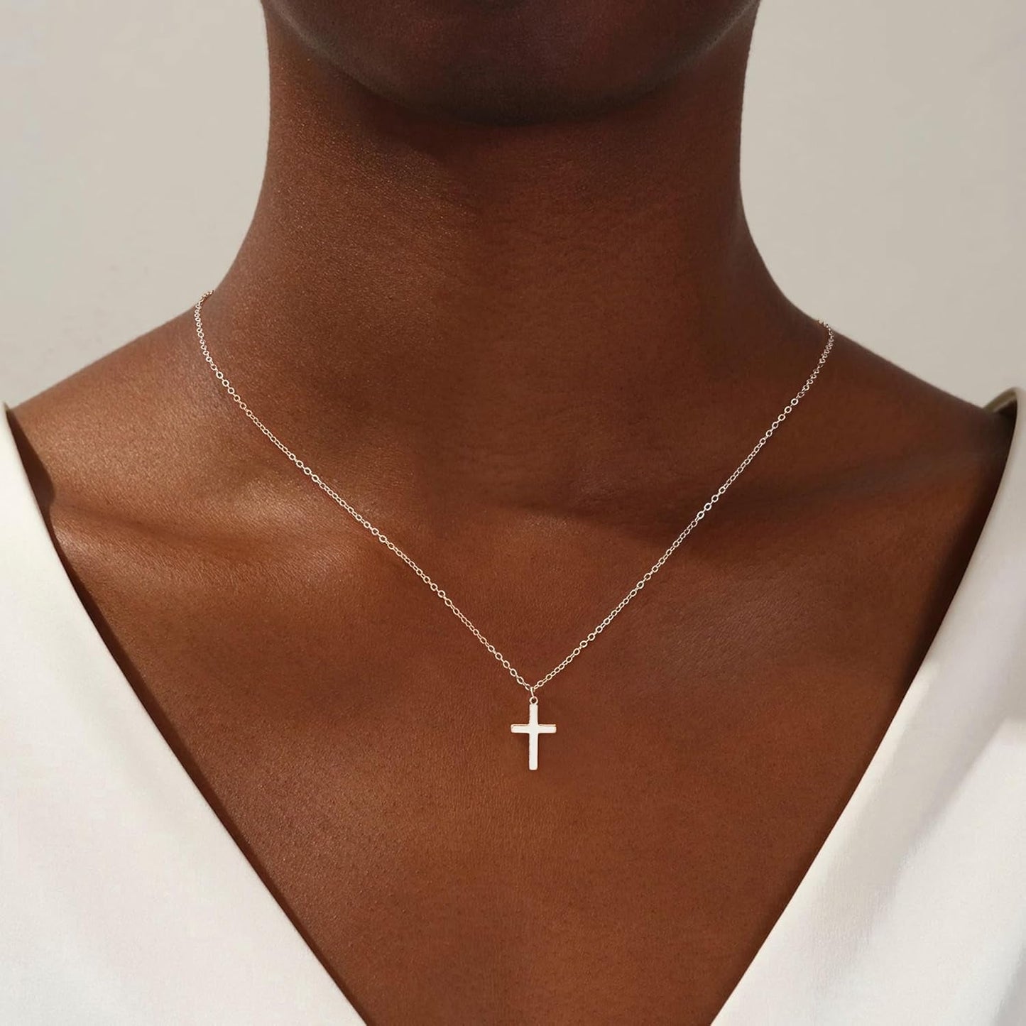 Cross Necklace for Women, 925 Sterling Silver or 16K Gold Plated Cross Pendant Necklace Dainty Non-Tarnish Faith Jewelry Christmas Christian Gifts